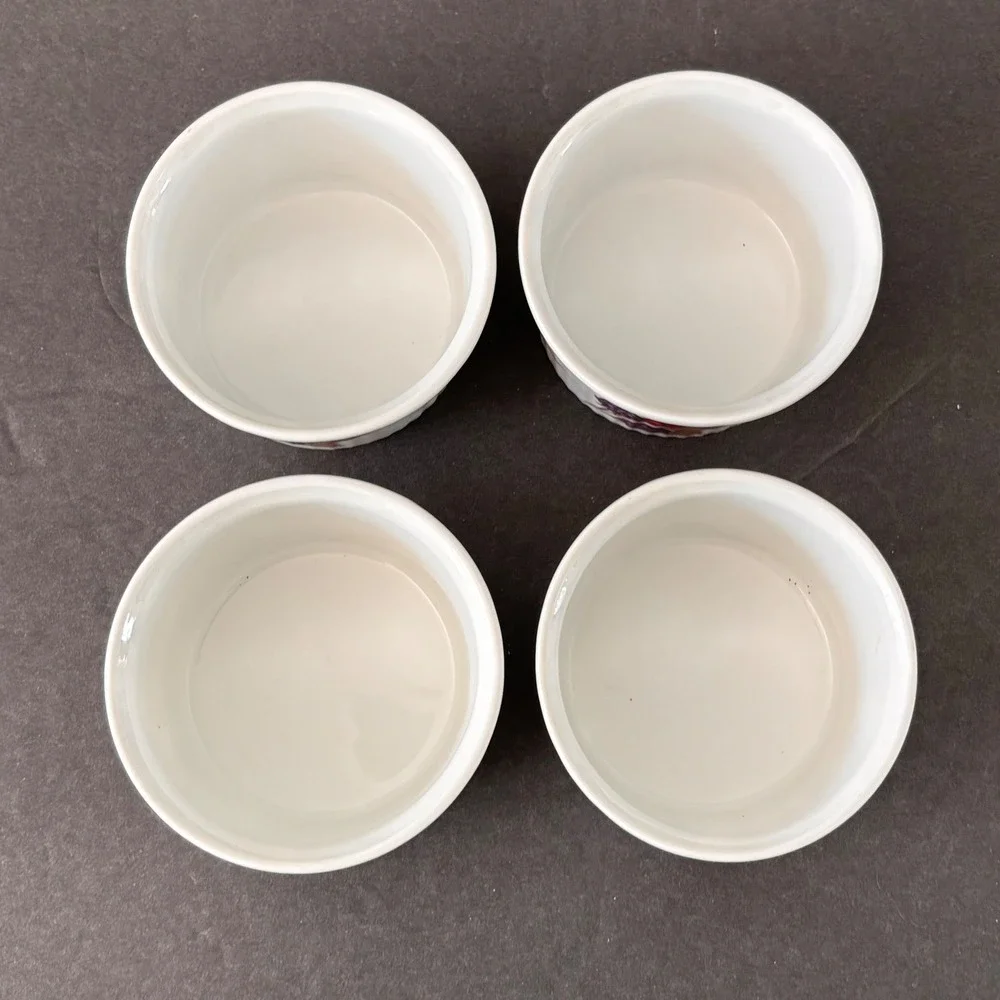 Royal Worcester Evesham Porcelain Ramekins Set 4 Berries Olives 3.25